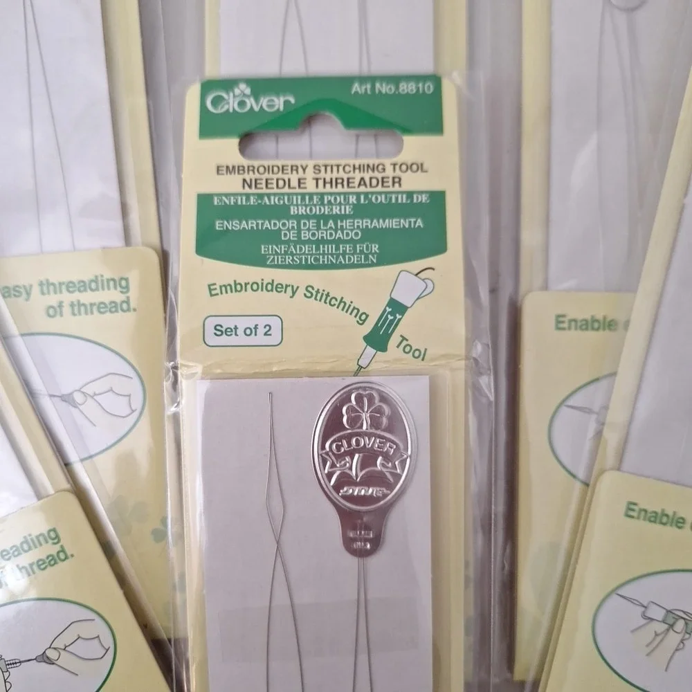 Clover Embroidery Stitching Tool Needle Threaders 2 Per Pack, Set of 6, JAPAN